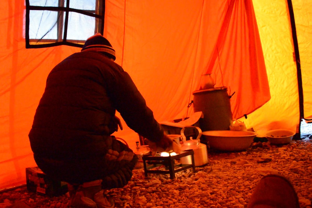 32 Nepalese Climbing Sherpa Lal Singh Tamang In Our Kitchen Tent At Mount Everest North Face Intermediate Camp 5788m In Tibet